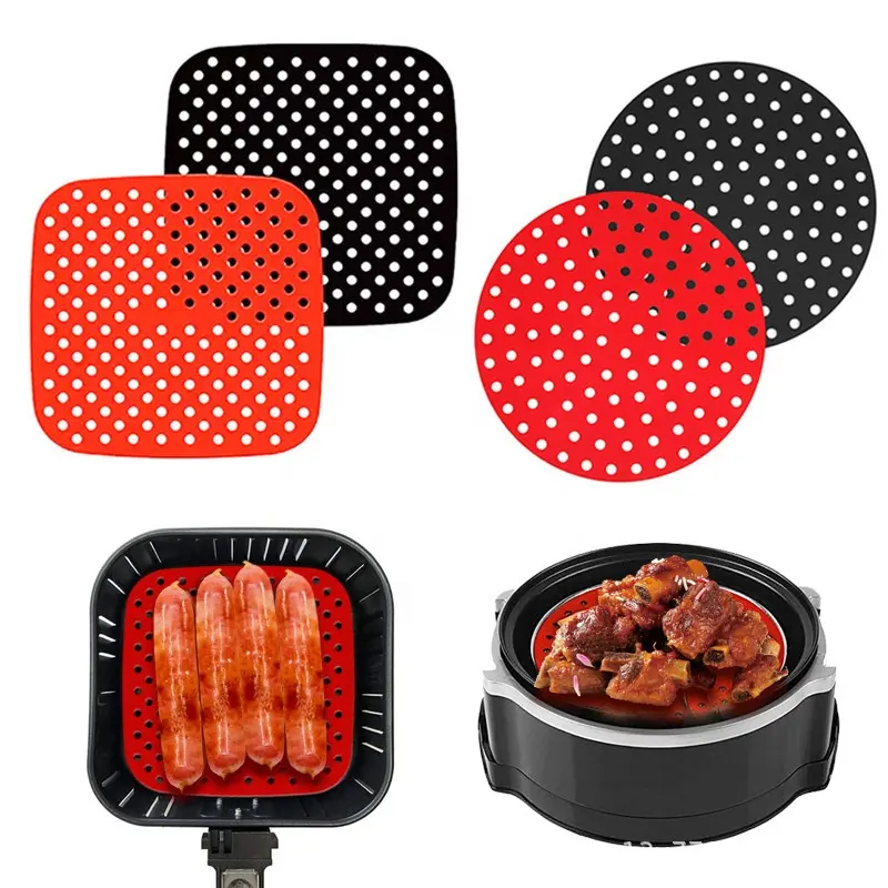 Custom Silicone Compression Molding Reusable Silicone Air Fryer Liners Factory2