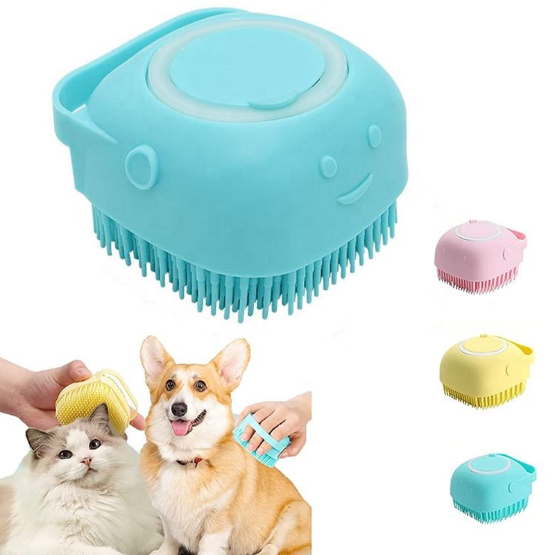 OEM Silicone Pet Massage Brush with Shampoo Dispenser Ideal for Dogs & Cats Usage Factory1