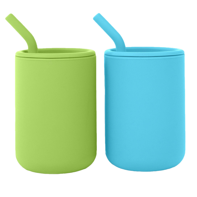 Personalized Food Grade Silicone Baby Cups With Straws and Lids for Toddler Training Factory1